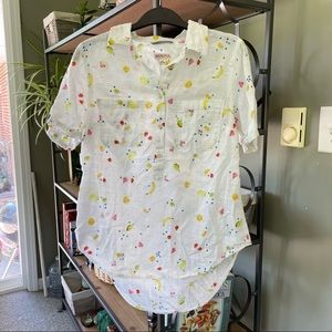 Fruit Print Linen Shirt
